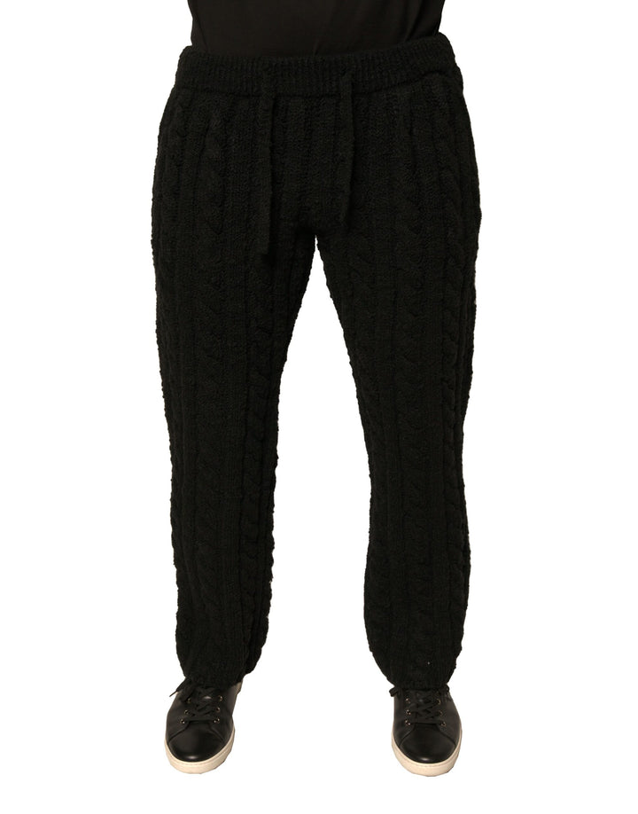 Dolce &amp; Gabbana Black Wool Knitted Skinny Pants