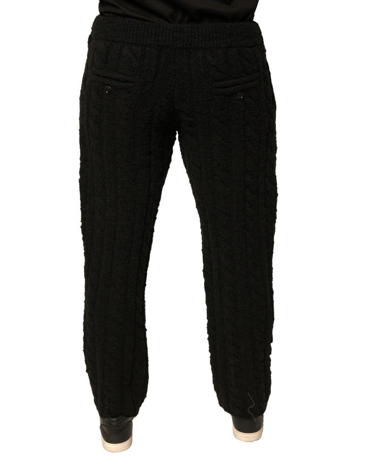 Dolce &amp; Gabbana Black Wool Knitted Skinny Pants
