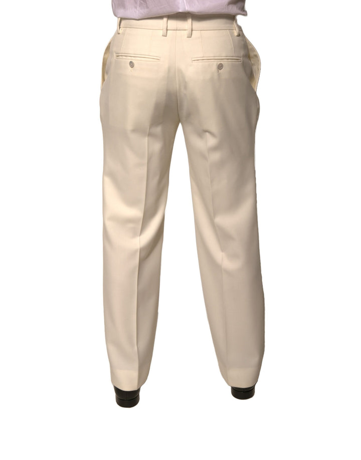 Dolce &amp; Gabbana Off White Straight Dress Pants