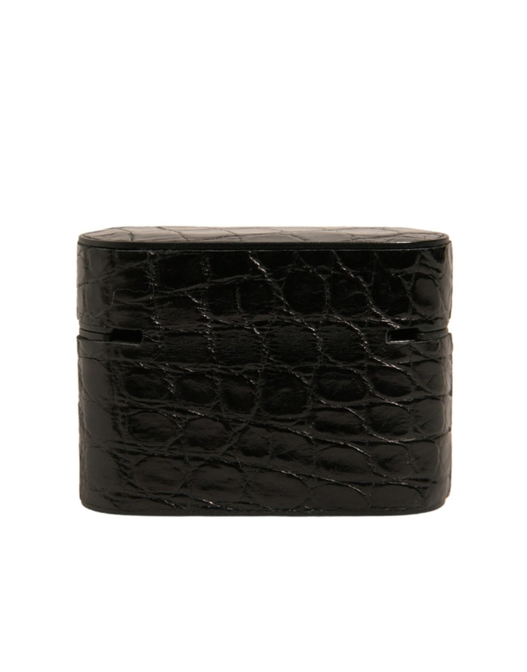 Étui pour Airpods Dolce &amp;amp; Gabbana en cuir noir avec logo en métal