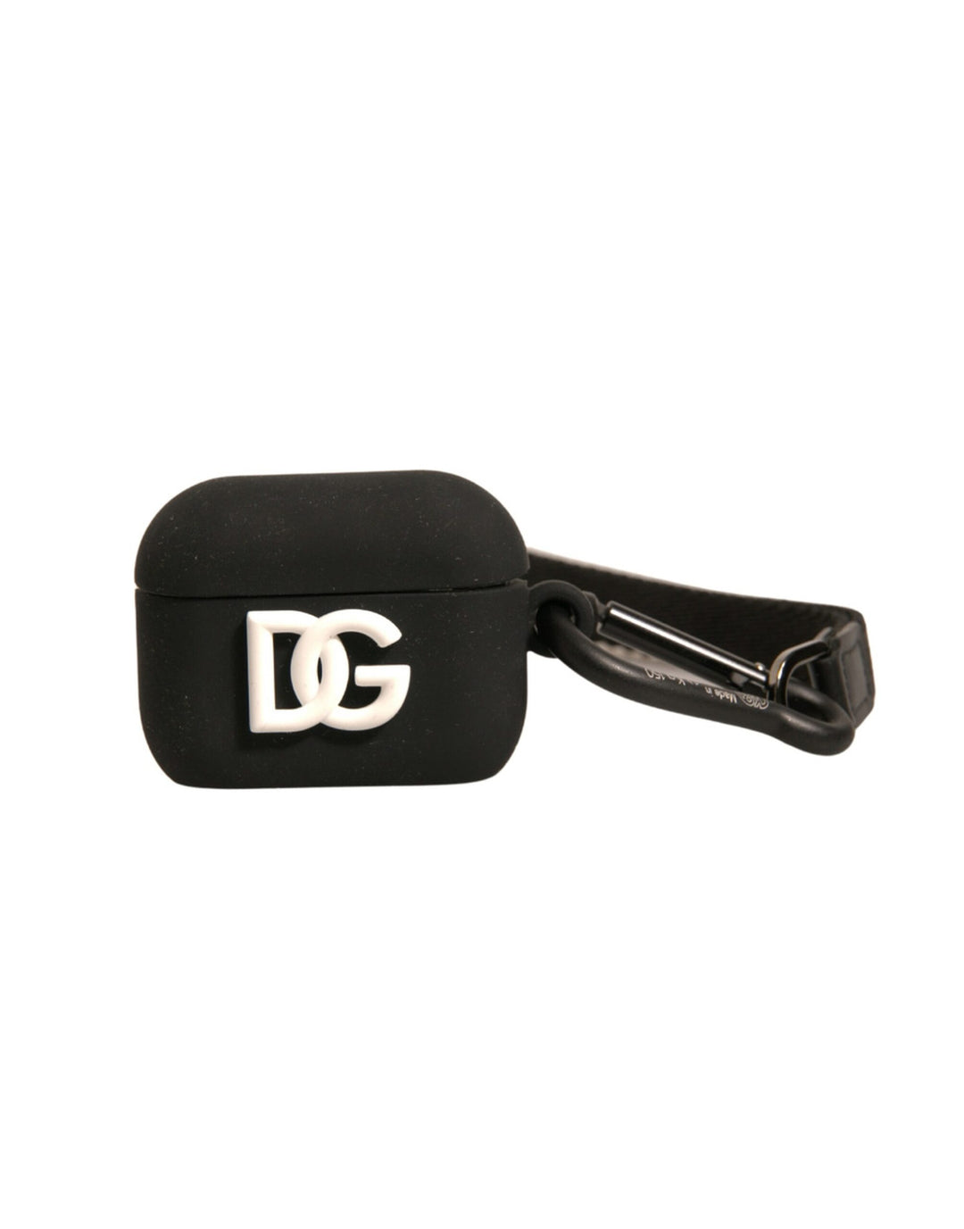 Étui pour Airpods Dolce &amp;amp; Gabbana en caoutchouc de silicone noir avec logo en relief