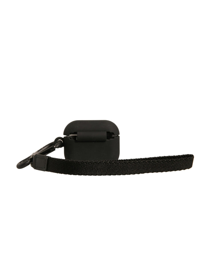 Étui pour Airpods Dolce &amp;amp; Gabbana en caoutchouc de silicone noir avec logo en relief