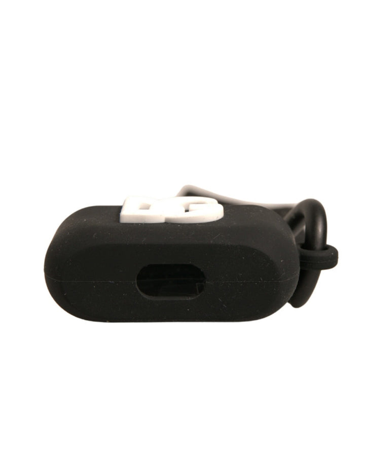 Étui pour Airpods Dolce &amp;amp; Gabbana en caoutchouc de silicone noir avec logo en relief