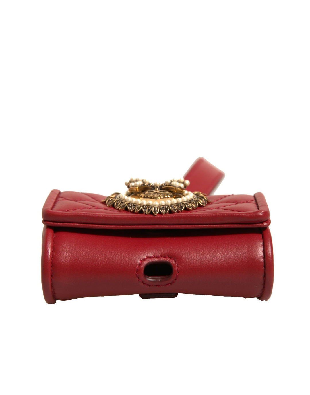 Étui pour Airpods Dolce &amp;amp; Gabbana en cuir noir avec sangle en forme de cœur