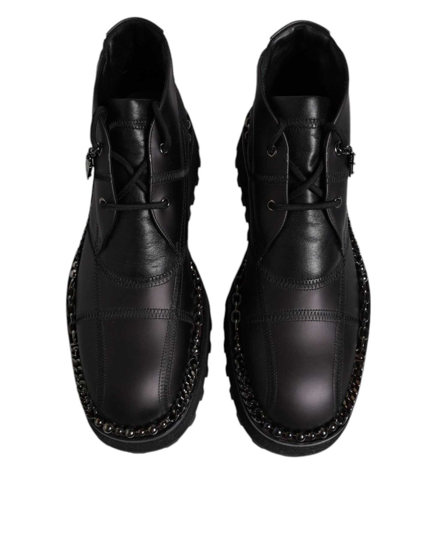 Botines con cordones de cuero negro de Dolce &amp; Gabbana