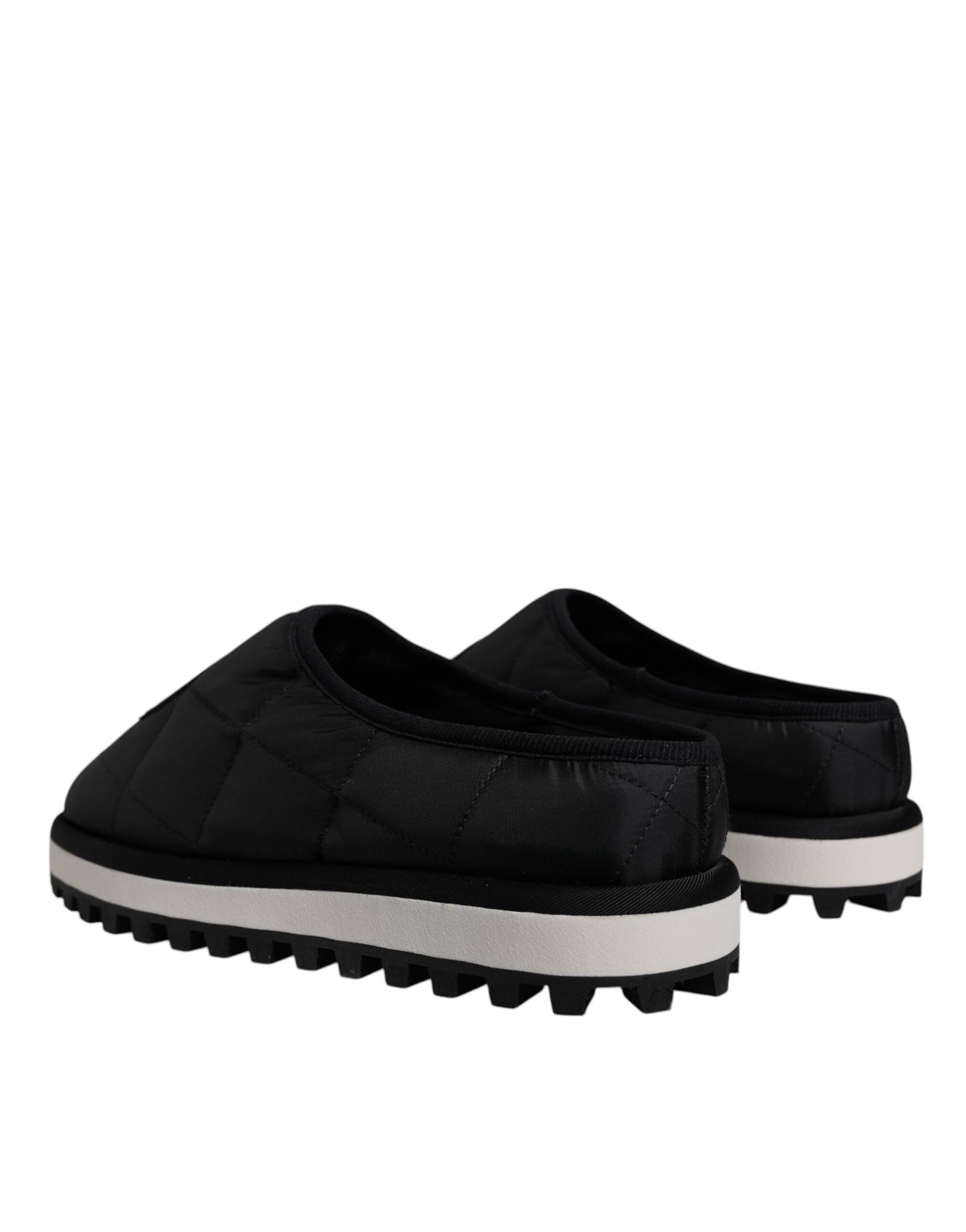 Sandalias Dolce &amp; Gabbana de nailon negro con parche del logotipo acolchado