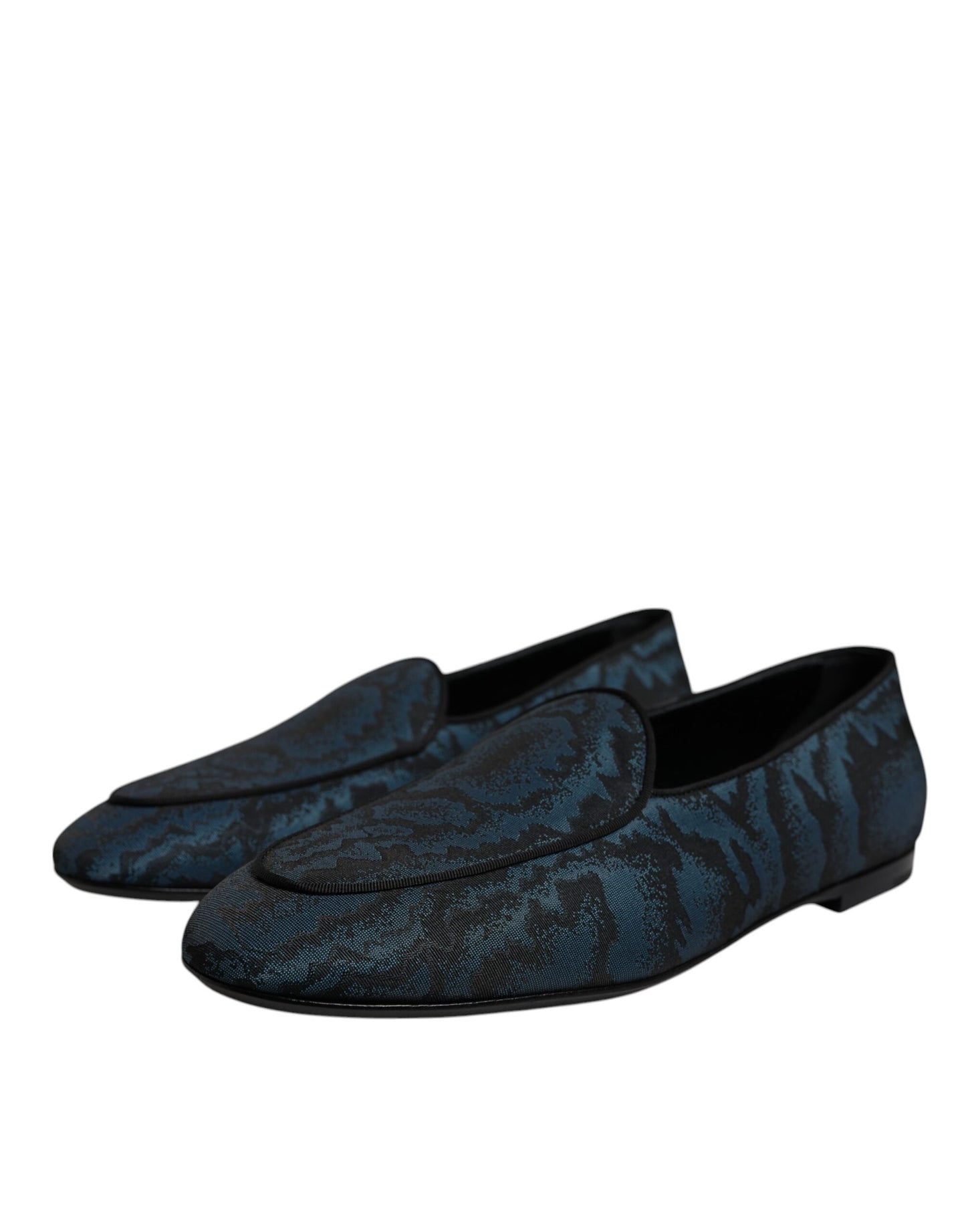 Zapatos planos Dolce &amp; Gabbana en azul y negro para hombre, mocasines y zapatos de vestir