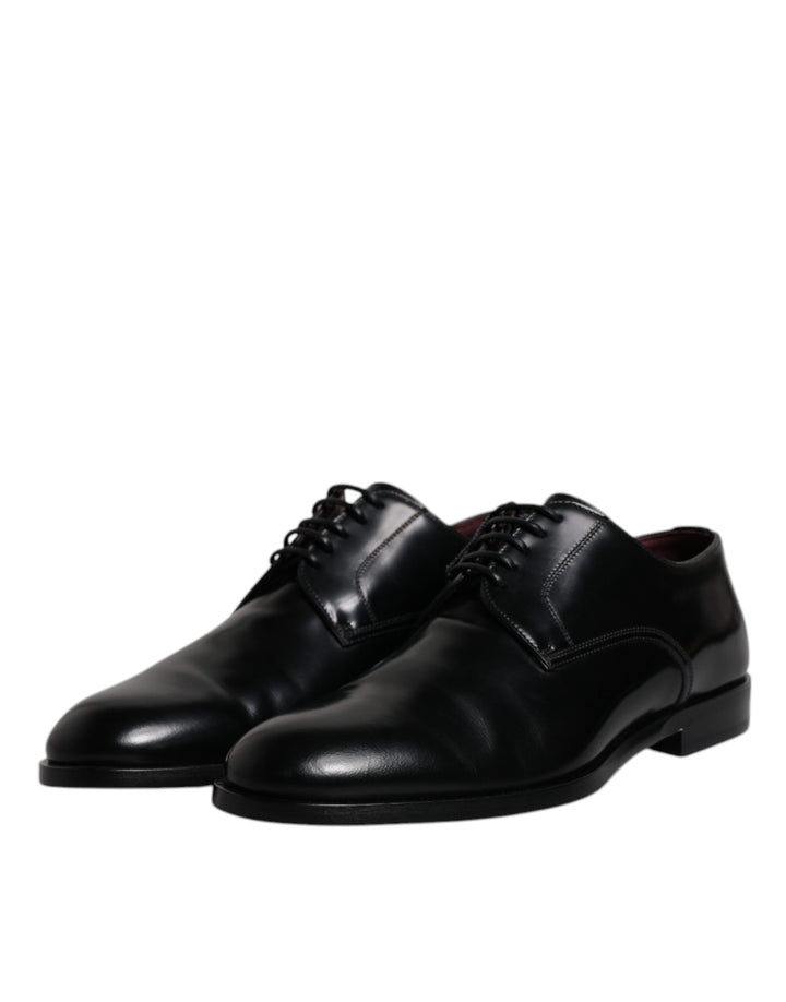 Zapatos Derby de vestir formales con cordones de piel de becerro negra de Dolce &amp;amp; Gabbana