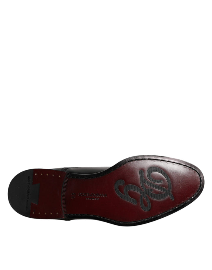 Zapatos Derby de vestir formales con cordones de piel de becerro negra de Dolce &amp;amp; Gabbana