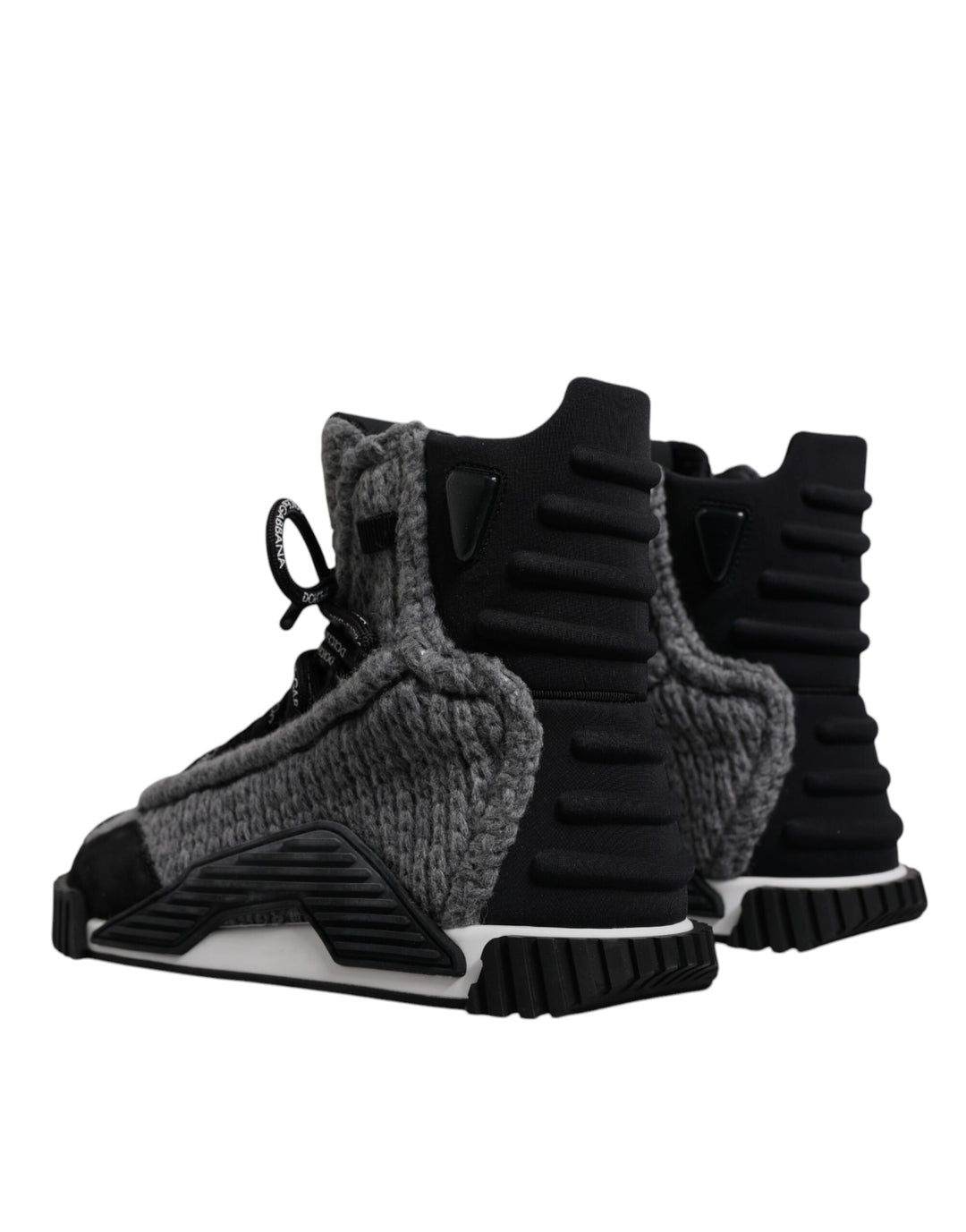 Dolce &amp; Gabbana Gray Black NS1 High Top Boots Sneakers Shoes