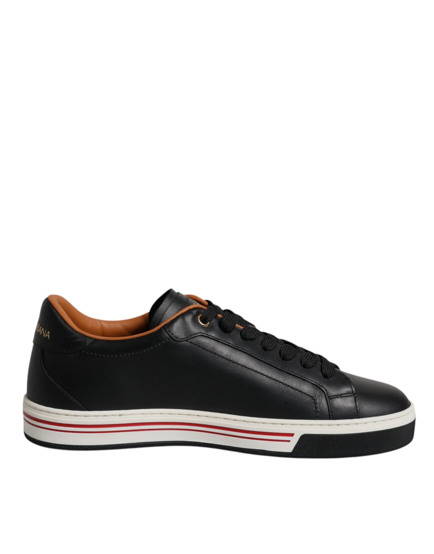 Baskets basses en cuir noir Dolce &amp; Gabbana pour homme