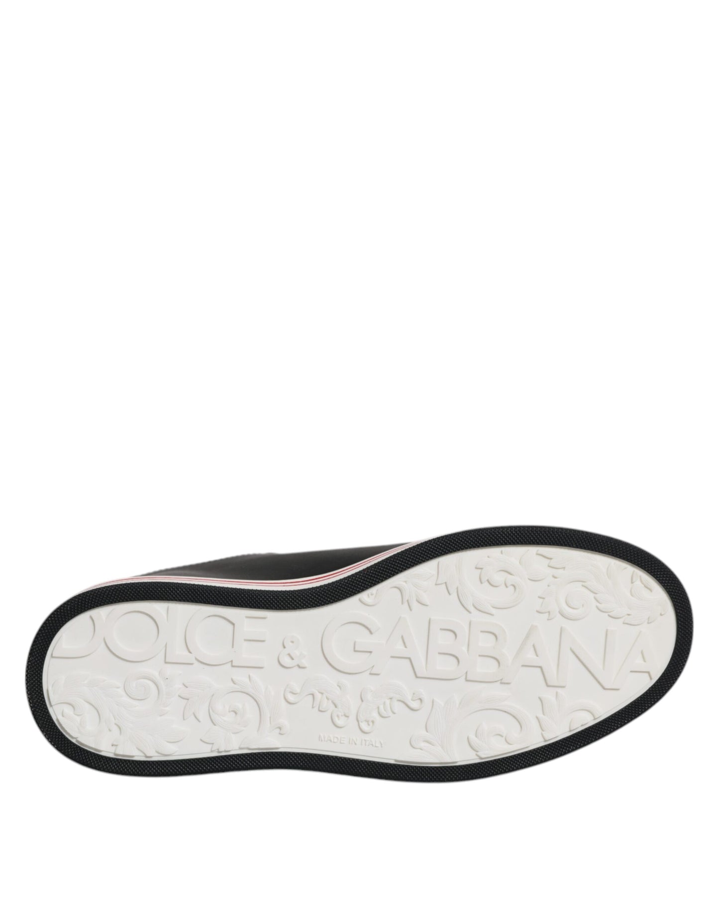 Baskets basses en cuir noir Dolce &amp; Gabbana pour homme