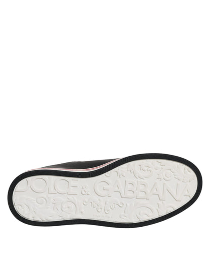Baskets basses en cuir noir Dolce &amp; Gabbana pour homme