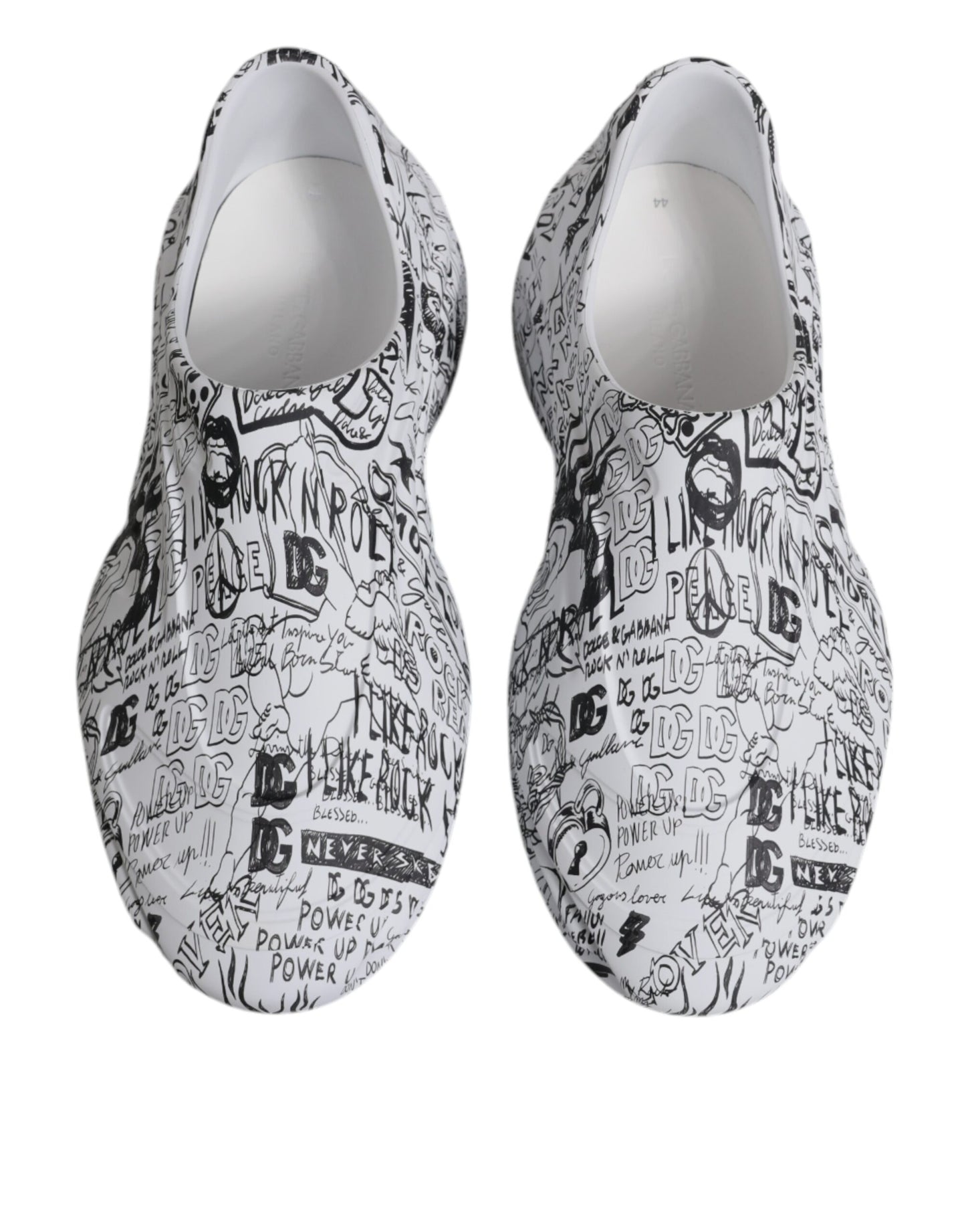 Baskets Daymaster blanches et noires à imprimé graffiti Dolce &amp; Gabbana