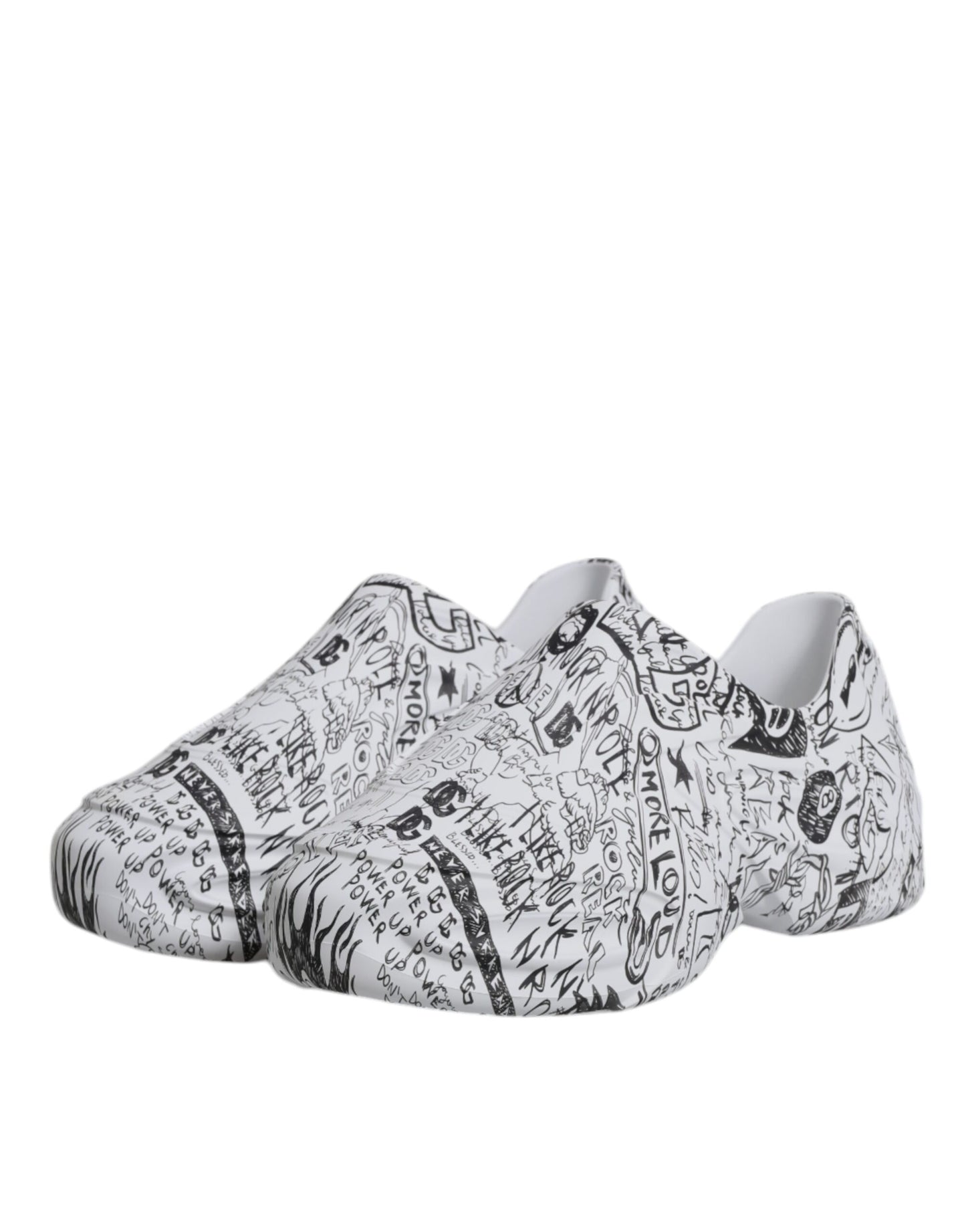 Baskets Daymaster blanches et noires à imprimé graffiti Dolce &amp; Gabbana