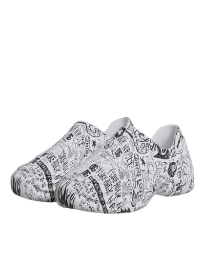 Baskets Daymaster blanches et noires à imprimé graffiti Dolce &amp; Gabbana