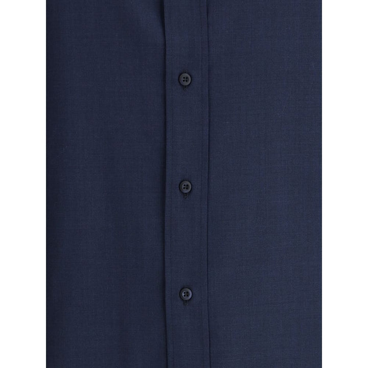 Brunello Cucinelli Blue Cotton Shirt