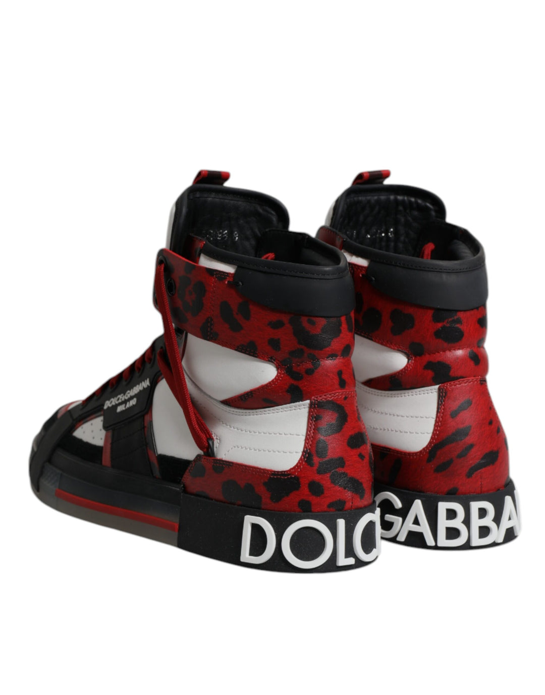Dolce &amp; Gabbana Multicolor Leather High Top Sneakers Shoes