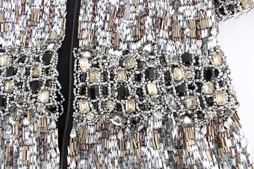 Dolce &amp; Gabbana Crystal Silver Runway Handmade Dress women’s dress