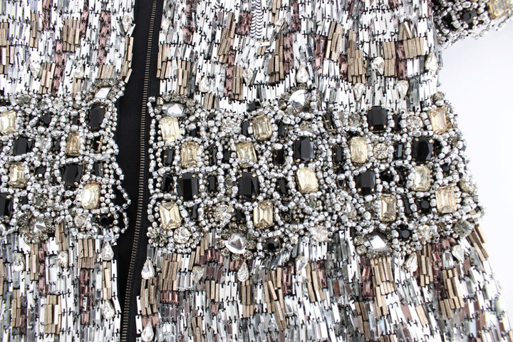 Dolce &amp; Gabbana Crystal Silver Runway Handmade Dress women’s dress