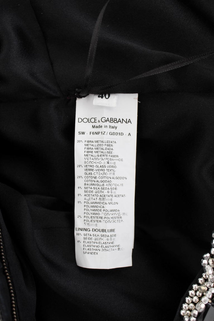 Dolce &amp; Gabbana Crystal Silver Runway Handmade Dress women’s dress
