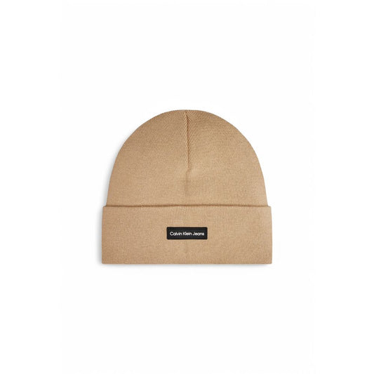 Calvin Klein Jeans Beige Recycled Polyester Cap (Baseball Hat)