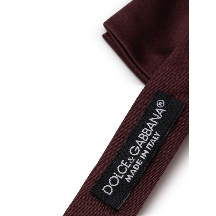 Dolce &amp; Gabbana Burgundy Silk Bowtie