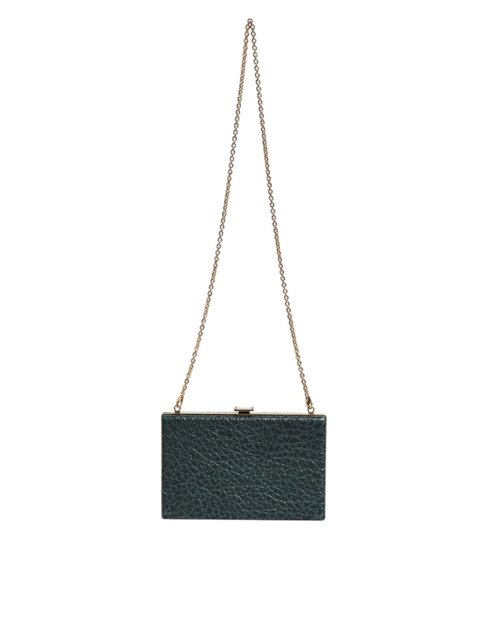 Dolce &amp; Gabbana Black Leather Clutch Evening Crossbody Bag