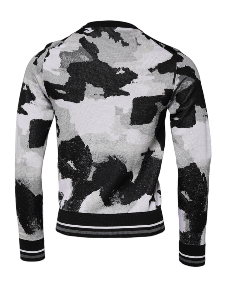 Dolce &amp; Gabbana Multicolor Camouflage Crew Neck Men Pullover Sweater