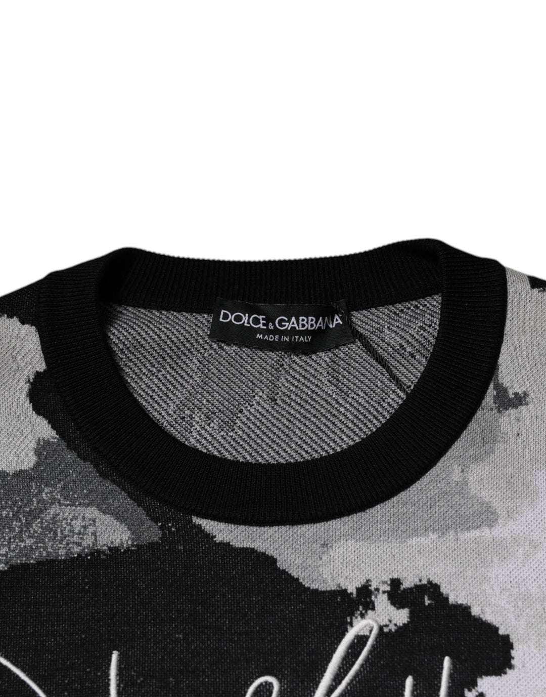 Dolce &amp; Gabbana Multicolor Camouflage Crew Neck Men Pullover Sweater