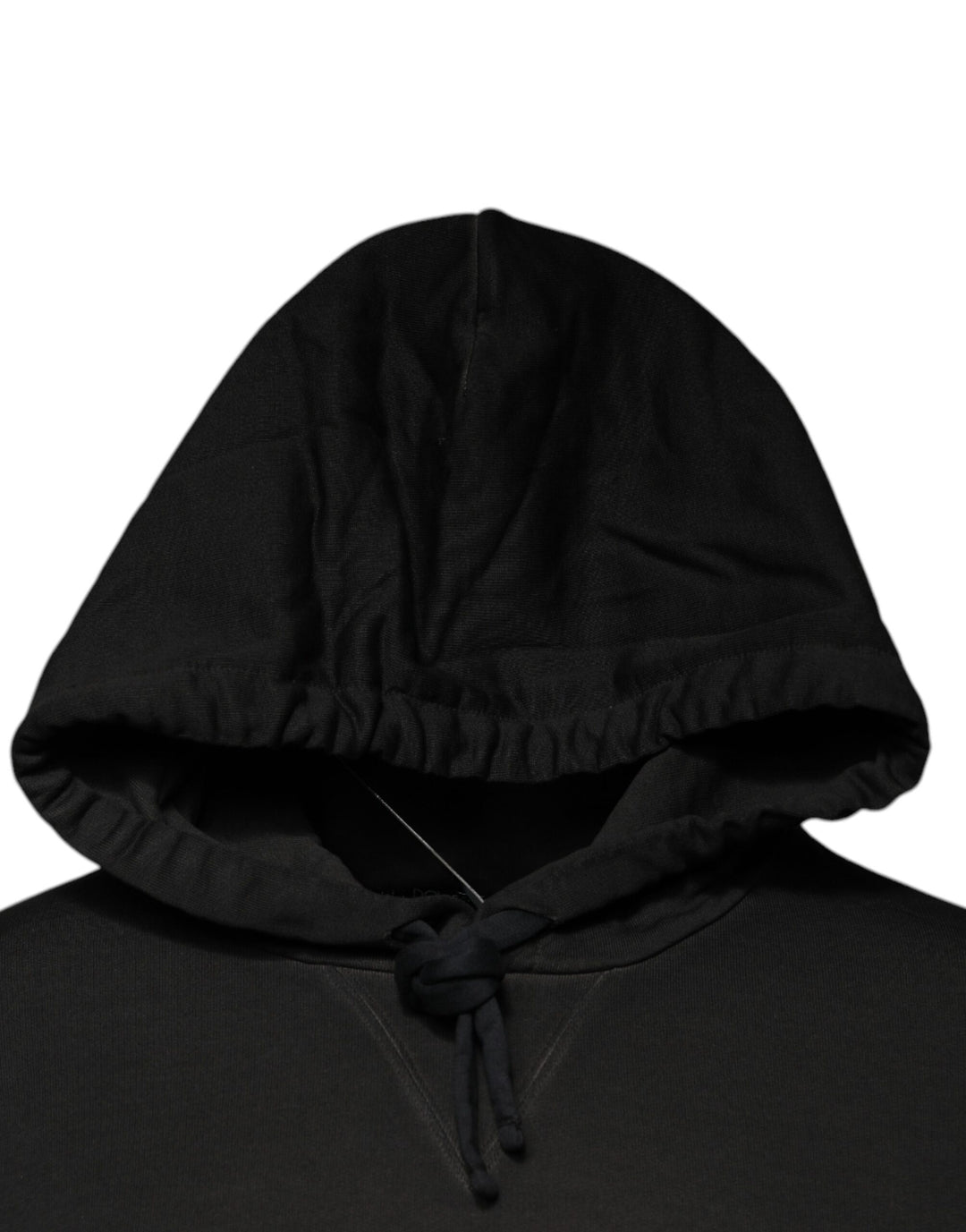 Dolce &amp; Gabbana Black Cotton Hooded DG Shield Pullover Sweater