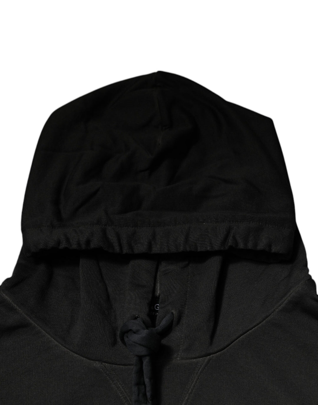 Dolce &amp; Gabbana Black Cotton Hooded DG Shield Pullover Sweater