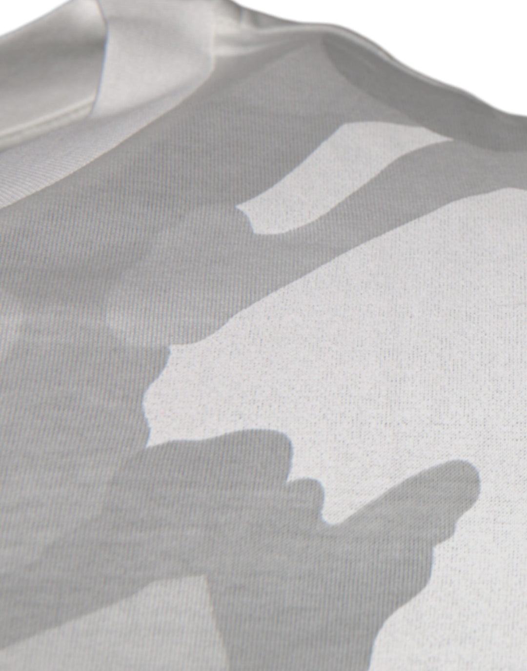 Dolce &amp; Gabbana White Gray Camouflage Cotton Crew Neck T-shirt