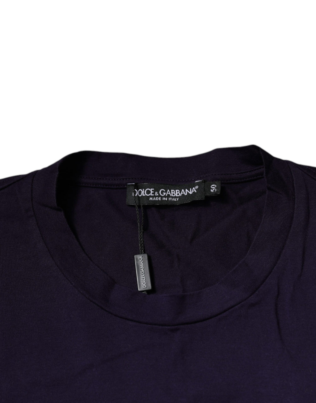 Dolce &amp; Gabbana Purple DG Logo Cotton Crew Neck T-shirt