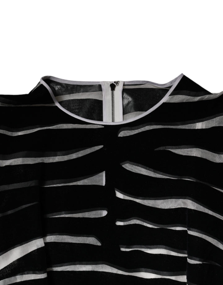 Dolce &amp; Gabbana Black White Zebra A-line Sheath Mini Dress