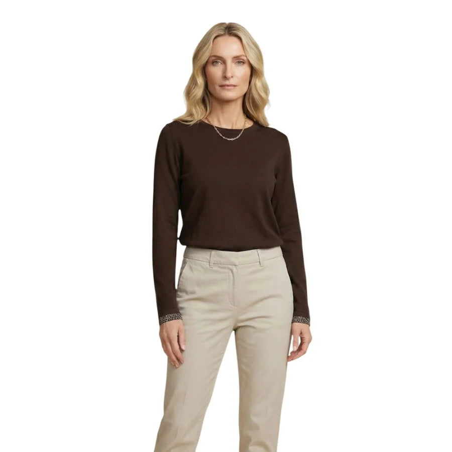 Street One Brown Cotton Long Sleeve T-Shirt