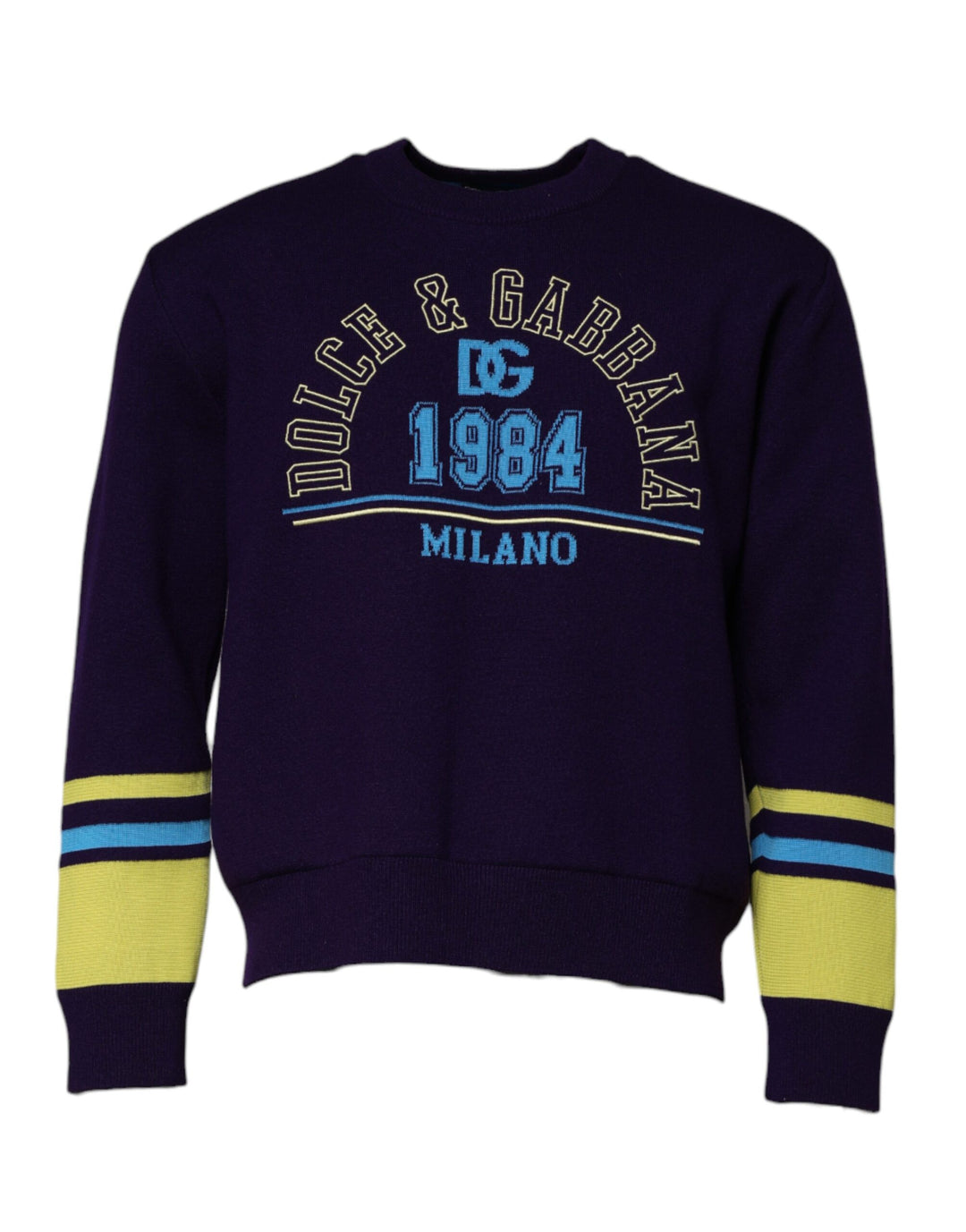 Dolce &amp; Gabbana Blue 1984 Milano CrewNeck Sweatshirt Sweater