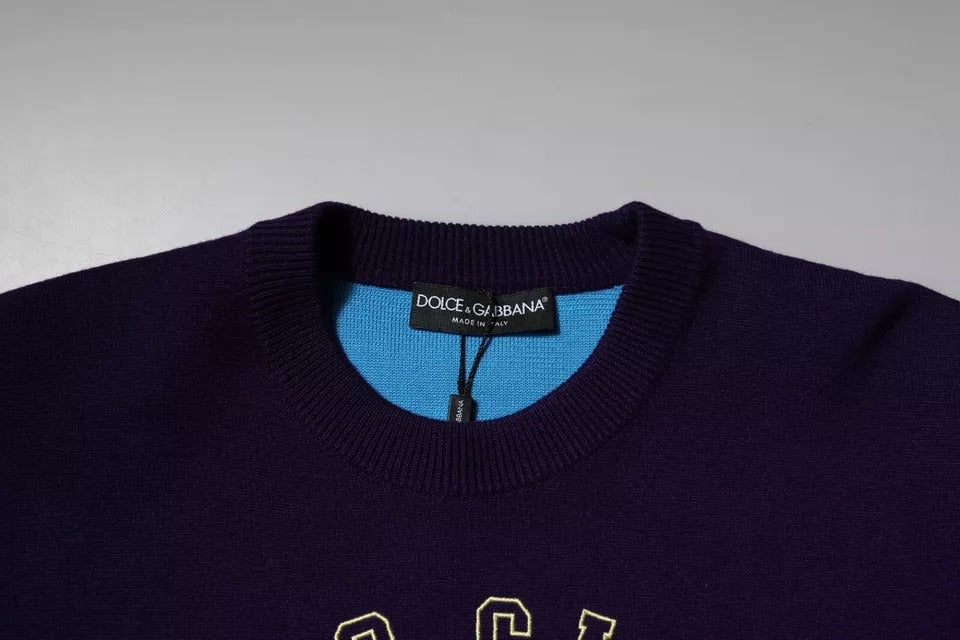 Dolce &amp; Gabbana Blue 1984 Milano CrewNeck Sweatshirt Sweater