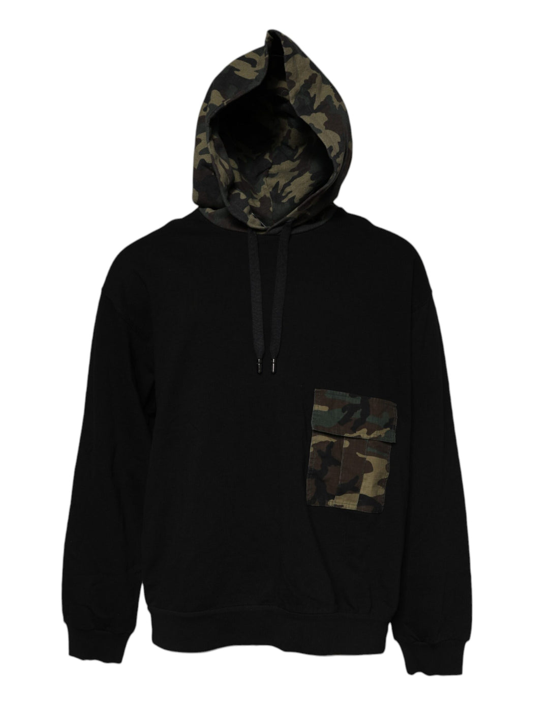 Dolce &amp; Gabbana Black Camouflage Hooded Sweatshirt Sweater
