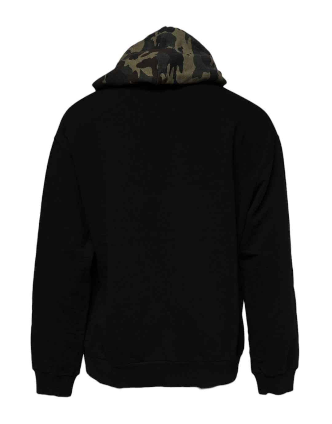 Dolce &amp; Gabbana Black Camouflage Hooded Sweatshirt Sweater