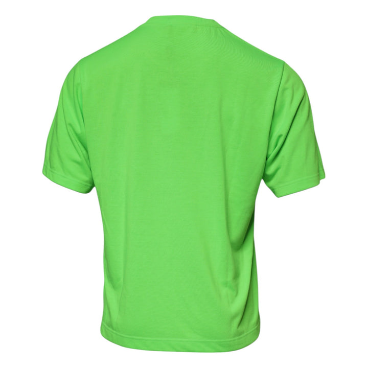 Dolce &amp; Gabbana Green Logo Polyester Crew Neck T-shirt