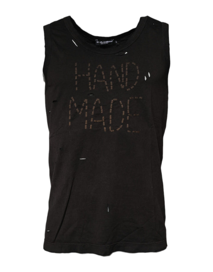 Dolce &amp; Gabbana Black Sleeveless Round Neck Tank T-shirt