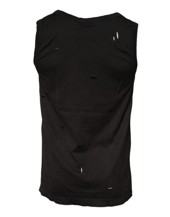 Dolce &amp; Gabbana Black Sleeveless Round Neck Tank T-shirt