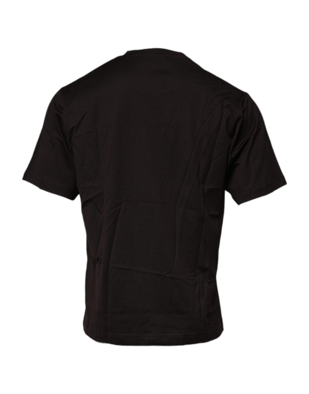 Dolce &amp; Gabbana Dark Brown Logo Cotton Crew Neck T-shirt