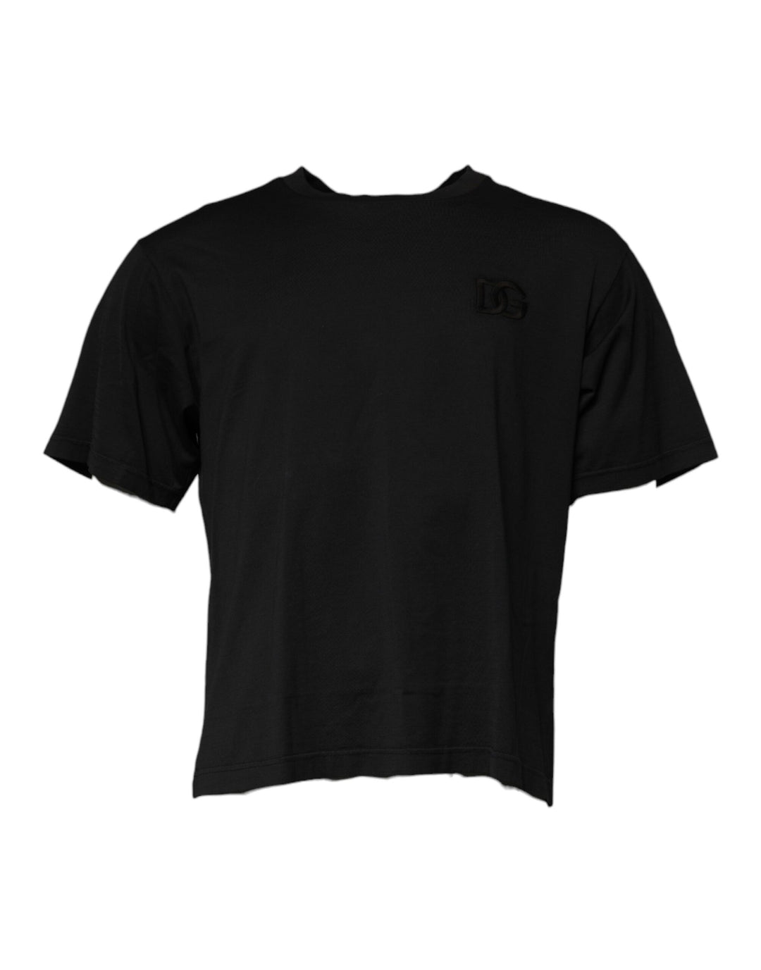 Dolce &amp; Gabbana Black DG Logo Cotton Crew Neck T-shirt