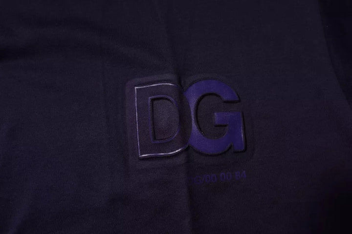 Dolce &amp; Gabbana Navy Blue DG Logo Cotton Crew Neck T-shirt
