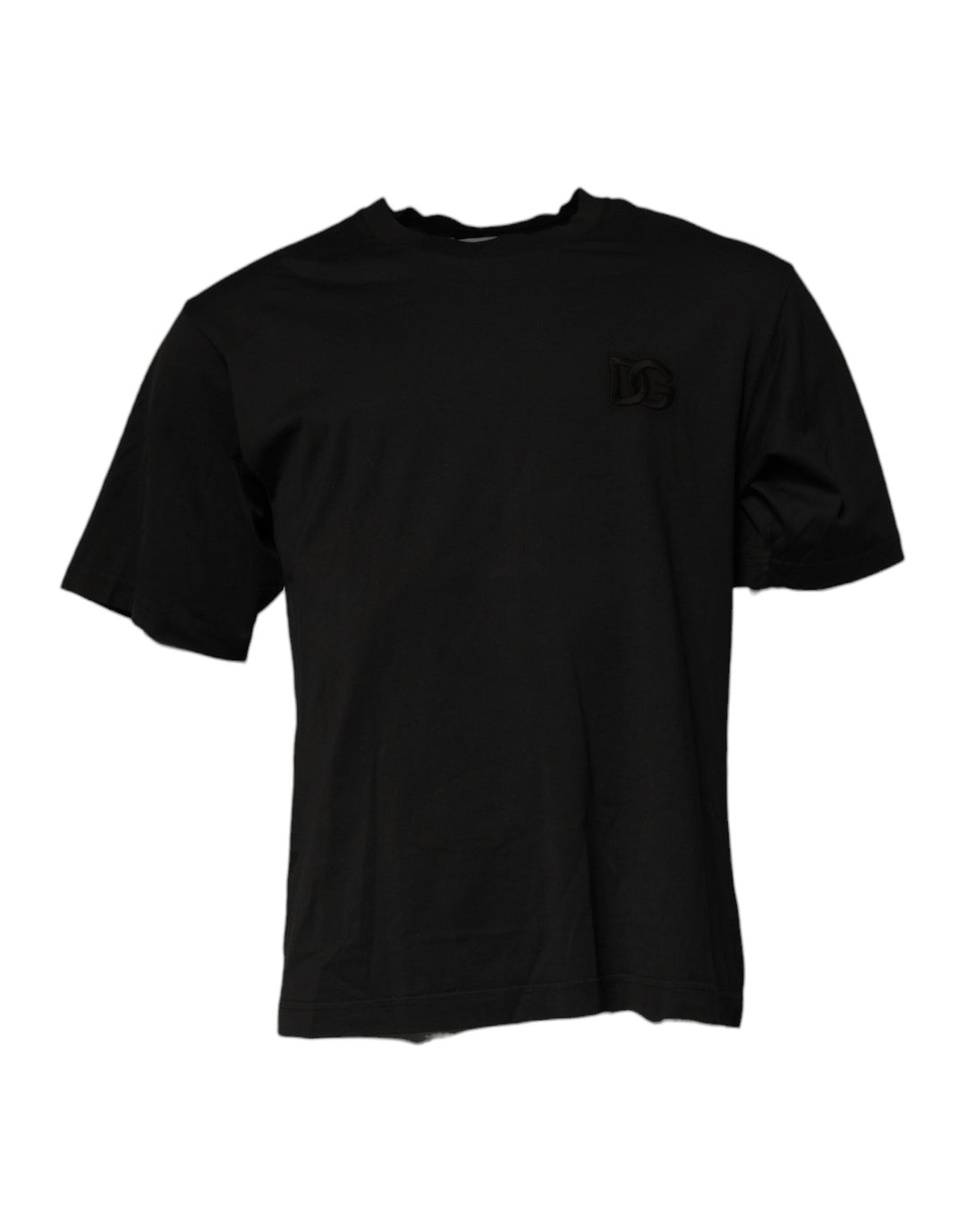 Dolce &amp; Gabbana Black DG Logo Cotton Crew Neck T-shirt