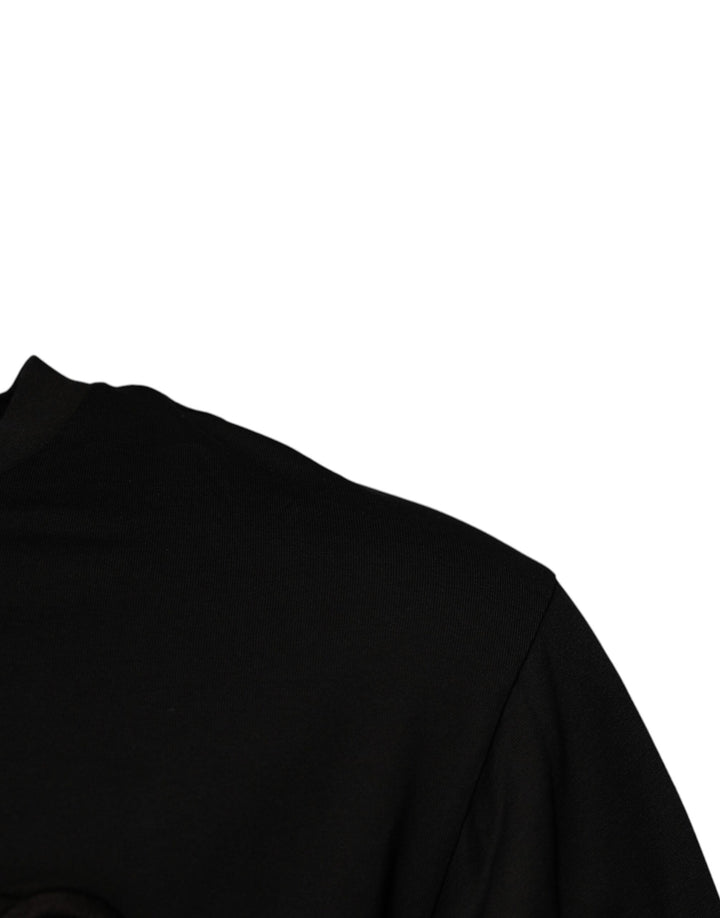 Dolce &amp; Gabbana Black DG Logo Cotton Crew Neck T-shirt