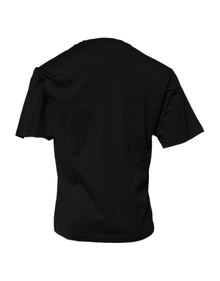 Dolce &amp; Gabbana Black DG Logo Cotton Crew Neck T-shirt