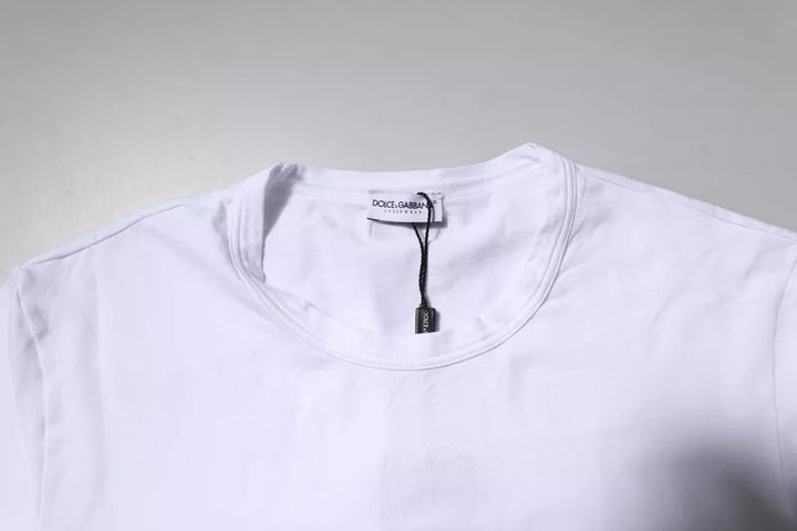 Dolce &amp; Gabbana White Cotton Stretch Crewneck Underwear T-shirt